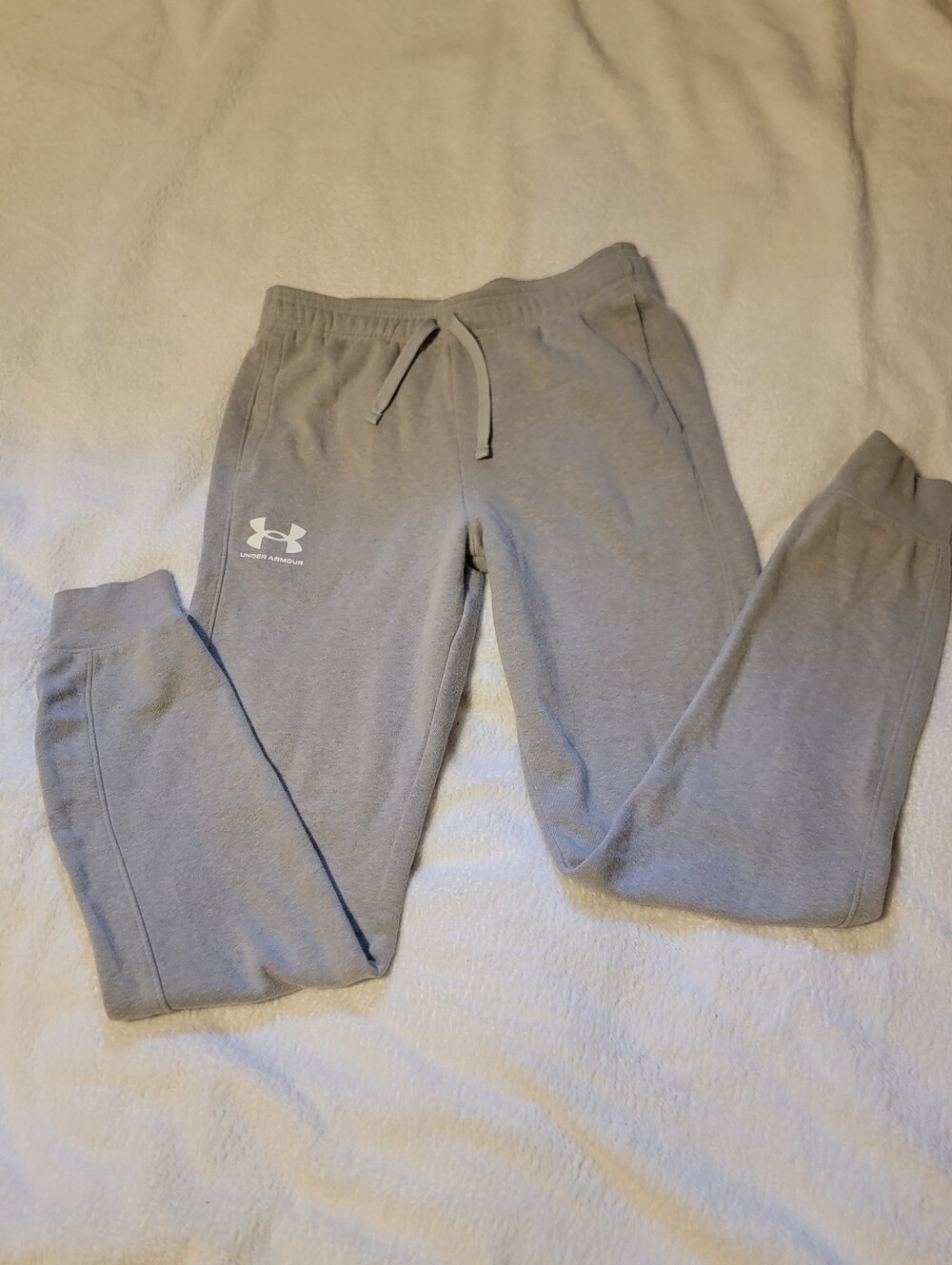Under Armour Rival Fleece Joggers Light Heather Gray Boys L